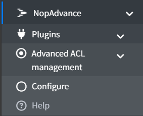 advanced acl management plugin navigation menu